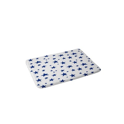 Marta Barragan Camarasa Night Garden Brushstrokes Memory Foam Bath Mat Blue - Deny Designs