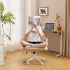 VINGLI Criss Cross Chair with Adjustable Flip-Up Arms,Cross Legged Chair with Wheels, Extra Wide Office Chair,Chenille Velvet - 3 of 4