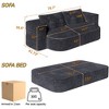 2-in-1 Foldable Sofa Bed, Convertible Sleeper Sofa Couch Corduroy Loveseat with Functional Blanket & 2 Pillows - ModernLuxe - 3 of 4