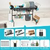 Over Sink Stainless Steel Dish Drying Rack, Adjustable Multifunctional Dish Drainer for Kitchen Storage Countertop Organization, 25.6-35.5in - 3 of 4