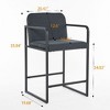 Kumasinova 2-Peice Counter Height Bar Stools with Armrests, Modern Counter Height Stool with Metal Frame & Padded Seat, Upholstered Counter Stools - 2 of 4