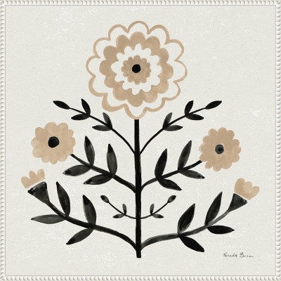 Amanti Art Garden Folk Flowers I by Farida Zaman Canvas Wall Art Print Framed 22 x 22-in.