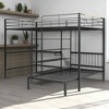 Full Over Twin Metal Bunk Bed with Desk, Storage Shelves, Ladder, No Box Spring Needed, Space-Saving Design - 4 of 4