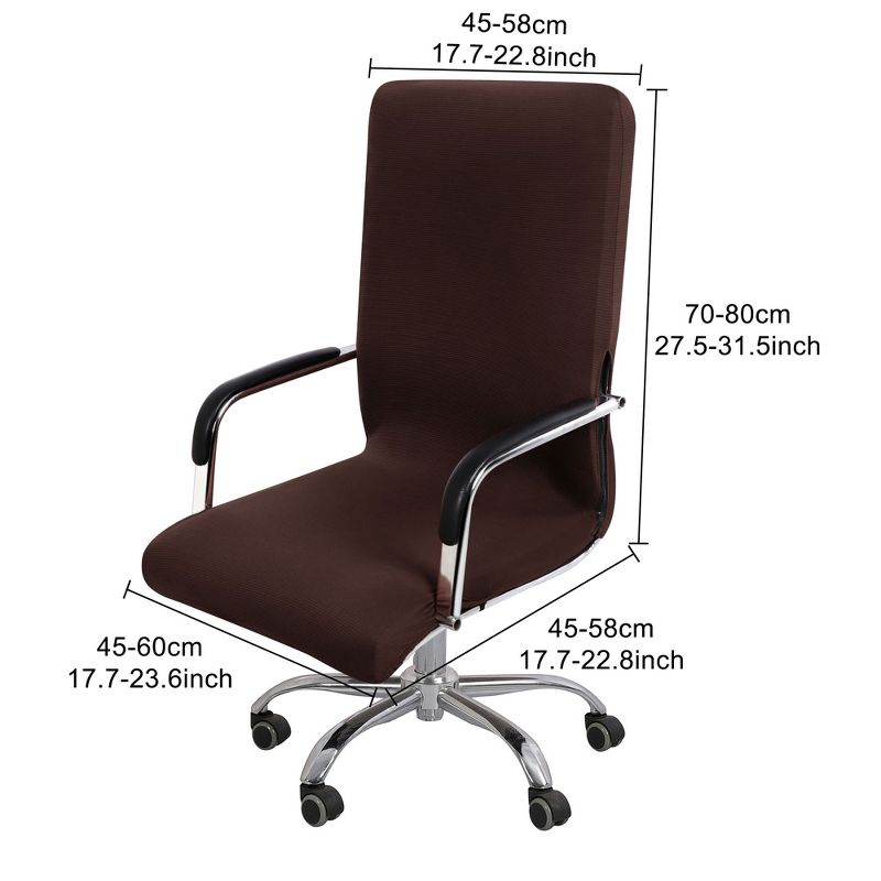 1 Pc Polyester Spandex Waterproof Jacquard Office Computer Armchair Swivel Chair Slipcovers - PiccoCasa, 3 of 4