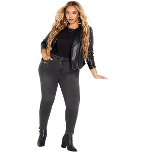 Avenue Women's Plus Size Wild Beauty Jean - 1 of 4