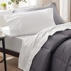 Twin Sheets Set - 3 Pieces Soft Twin Bed Sheets - Breathable & Cooling - Hotel Luxury - Easy Care Polyester Microfiber Bedding for Women, Men, White - 3 of 4