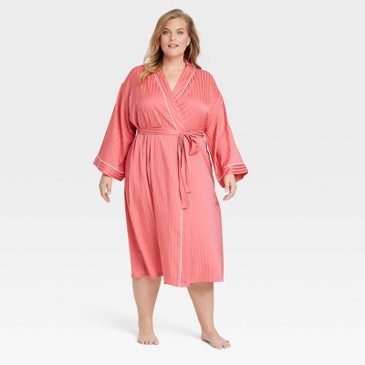 Women's Luxury Collection Shadow Striped Long Satin Robe - Auden™