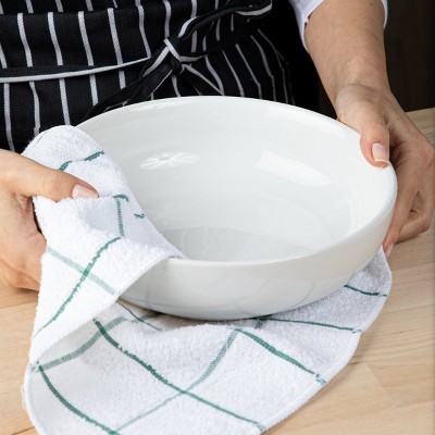 Green and White Cotton Terry 12-Pack Dish Towels