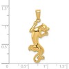 Black Bow Jewelry 14k Yellow Gold Solid Polished Panther Pendant, 15 x 35mm - 4 of 4