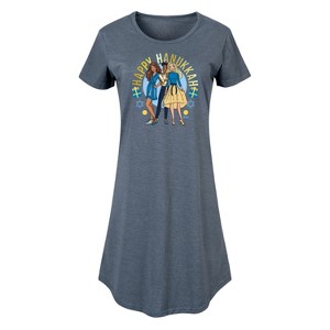 Women's Barbie Winter Holidays Graphic T-shirt Dress - Heather Blue - Medium - 1 of 4