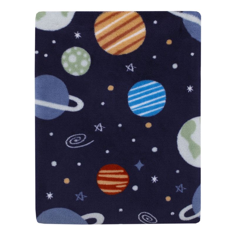 Everything Kids Solar System Navy, Orange, and Gray Super Soft Toddler Blanket, 1 of 6