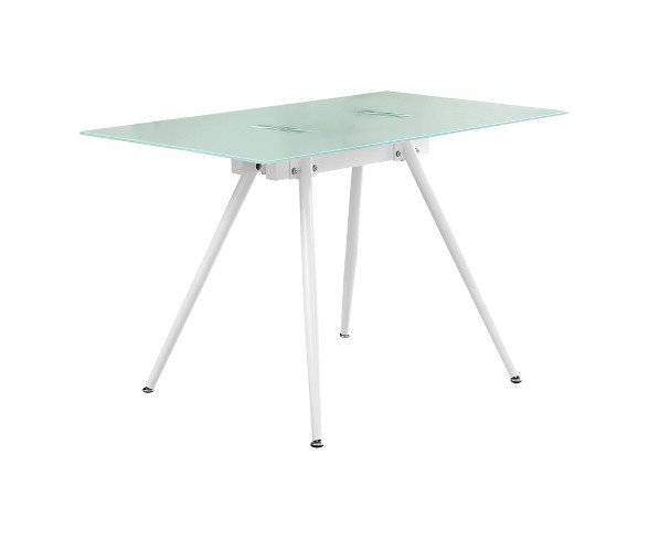 Dining Table - White & Tempered Glass - Every Room