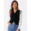 Allegra K Women's Sleeveless Sweater V Neck Cropped Button Up Casual Knit Tank Top - 4 of 4