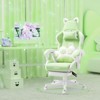 Dexmalle Cute Cat Gaming Chair with Paw Lumbar Cushion,Green - 2 of 4
