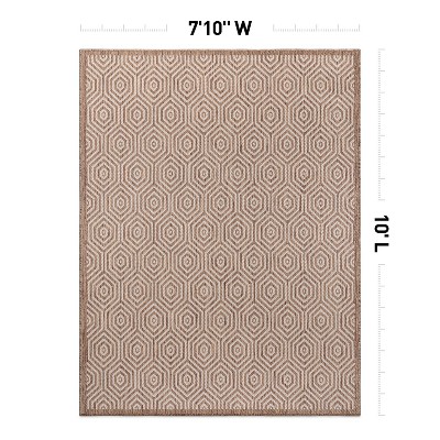 Modern Geometric Brown Synthetic 8' x 10' Flatwoven Area Rug