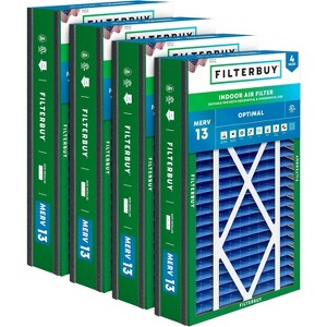 Filterbuy 16x25x3 Air Filter (4-Pack), Pleated MERV 13 Health Defense Replacement HVAC AC Furnace Filters for Trion  Bear, Lennox X0581, & More - 1 of 4