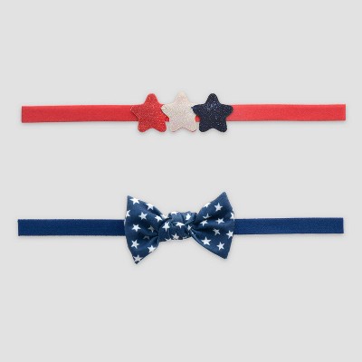 Carter's Just One You® Baby 2pk Stars Headbands: Infant Accessories Set, Elastic & Nylon, Star Pattern, 0-12 Months
