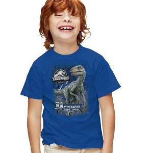 Boys' Short Sleeve Jurassic World Blue Velociraptor T-Shirt - 1 of 4