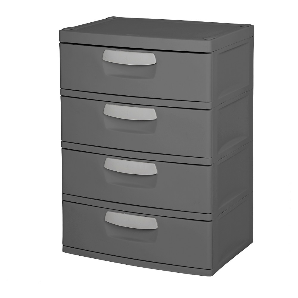 35.5 in. H x 26.625 in. W x 19.25 in. 4-Drawer Plastic Chest