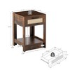 15.75" Rattan Night Stands With Drawer Bedside End Table For Small Space, Rustic Brown - 3 of 4