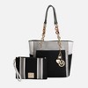 MKF Collection Rochelle Vegan Color Block Vegan Leather Women’s Tote Bag with Wristlet by Mia K - Pewter Black - 2 of 4