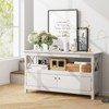 Tangkula TV Free Standing Wooden Cabinet Console Media Organizer Home Furniture - 3 of 4