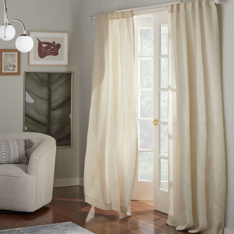 Exclusive Home Solano 100% Linen Light Filtering Hidden Tab Top Curtain Panel, 1 of 8