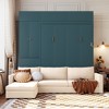 Queen Size Murphy Bed Foldable Wall Bed with Sofa and Shelves - ModernLuxe - 2 of 4