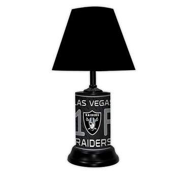 NFL 18-inch Desk/Table Lamp with Shade, #1 Fan with Team Logo, Las Vegas Raiders