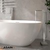 CASAINC 1-Handle Floor Mount Freestanding Tub Faucet with Square Handheld Shower in Brushed Nickel - 2 of 4