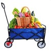FURNIinspire Wheelbarrows And Lawn Carts Folding Wagon Cart, Collapsible Garden, Beach And Shopping Utility Cart With Handle, Blue, 41“*21"*46" - 4 of 4
