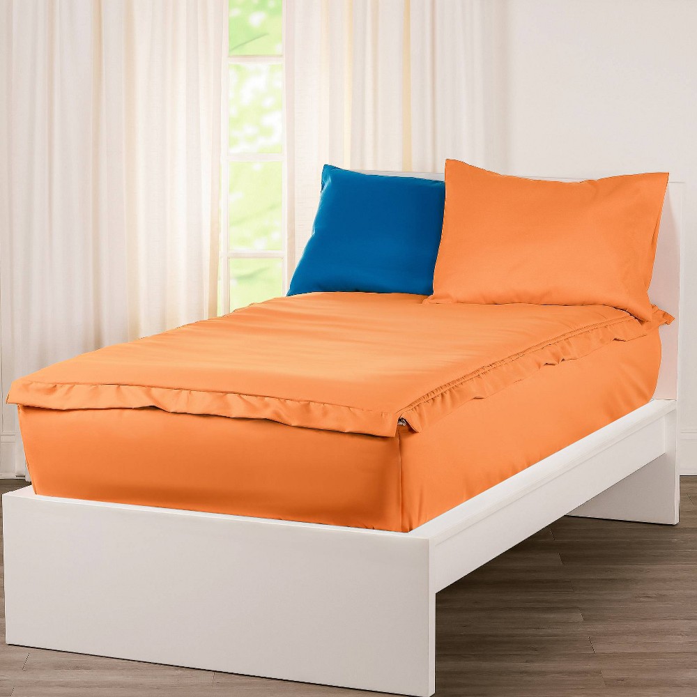 Photos - Bed Linen Full Bunkie Deluxe Zipper Kids' Bedding Set Vibrant Orange - SIScovers: Microfiber Comforter & Sheets, 7-Piece Set