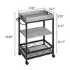 Whizmax Bar Carts for The Home, Bar Cart, Serving Cart with Wheels, 3 Tier Bar Cart with Wine Rack, Wheel Locks - 3 of 4