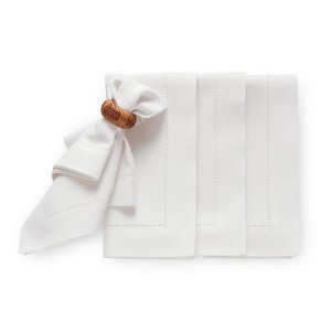 Solino Home Linen Medium Weight Hemstitch Dinner Napkins - 1 of 4