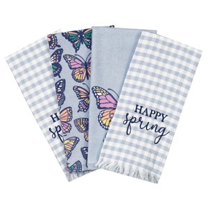 John Ritzenthaler Co. 100% Cotton Kitchen Towels, Butterfly Spring – Absorbent Dish Towels for Drying & Cleaning – Soft & Durable (Set of 4) - 1 of 4