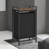 Stylish Laundry Hamper - Pull-Out Bag, Removable Shelf, Metal Frame, 12.7 Gallons (47 L), 16.5 x 11 x 29.5 Inches - 2 of 4
