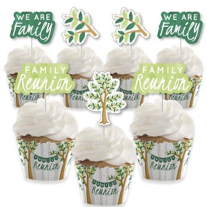 Big Dot of Happiness Family Tree Reunion - Cupcake Decoration - Family Gathering Party Cupcake Wrappers and Treat Picks Kit - Set of 24 - 1 of 4