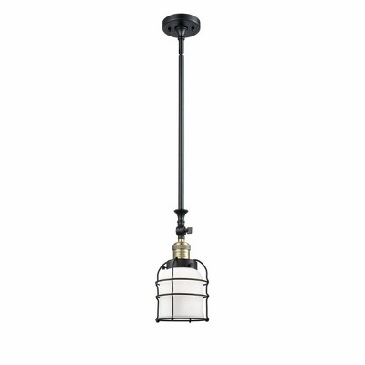 Bell Cage - 1 Light Stem Hung Tiltable Mini Pendant In Traditional Style-13 Inches Tall and 6 Inches Wide