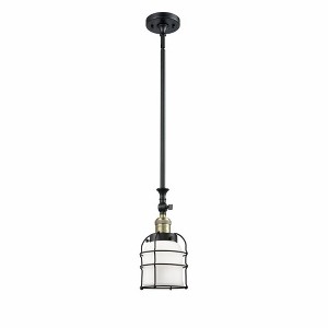 Bell Cage - 1 Light Stem Hung Tiltable Mini Pendant In Traditional Style-13 Inches Tall and 6 Inches Wide - 1 of 1