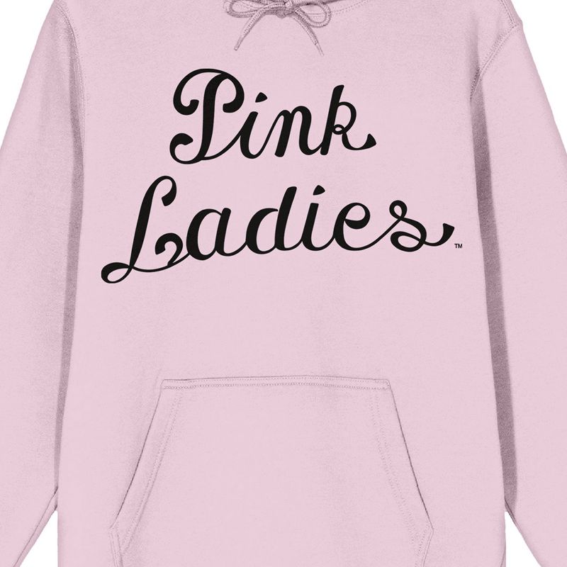 Grease Pink Ladies Logo Long Sleeve Cradle Pink Adult Hooded Sweatshirt, 2 of 3