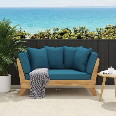 Patio Sofas, Outdoor Arm Sofa, Daybed, All-Weather Sofa with Cushions & Lumbar Pillows, for Patio, Balcony, Backyard, Deck -Christopher Knight Home