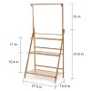 3 Tier Heavy Duty Bamboo Plant Stand Foldable Corner Planter Indoor Flower Pots Display Rack for Outdoor Garden Balcony & Patio - 3 of 4