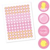 Big Dot of Happiness Pink Ducky Duck - Girl Baby Shower or Birthday Party Round Candy Sticker Favors - Labels Fits Chocolate Candy (1 sheet of 108) - 2 of 4