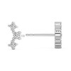 Pompeii3 1/5Ct TW 3-Stone Diamond Crawler Earrings 14k Gold Studs Lab Created 1/3" Tall - 2 of 4