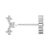 Pompeii3 1/5Ct TW 3-Stone Diamond Crawler Earrings 14k Gold Studs Lab Created 1/3" Tall - image 2 of 4