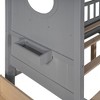 KTMBDW House Bed, Wood Kids House Bed with Roof, 2 Drawers and Storage Shelves, Bed Frame for Toddlers Teens Girls Boys, No Box Spring Needed - 4 of 4
