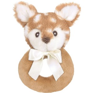Bearington Baby Lil' Willow, 5.5 Inch Fawn Plush Stuffed Animal, Soft Baby Rattles and Plush Rings - 1 of 4