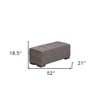 HomeRoots 52" Gray and Brown Chenille Tufted Storage Ottoman - 3 of 4