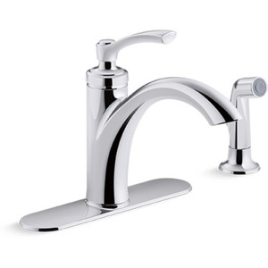 Kohler Linwood One Handle Chrome Kitchen Faucet Side Sprayer Included - 1 of 1