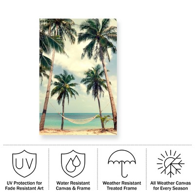 Palm Sky 3 Outdoor Canvas with Wood Frame